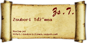 Zsubori Tímea névjegykártya