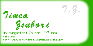 timea zsubori business card